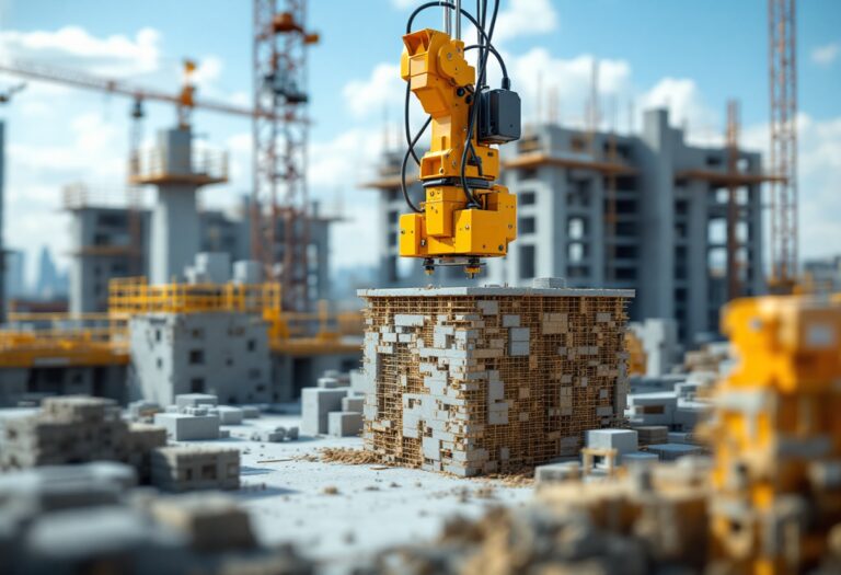 Proceso de impresión 3D de hormigón en obra
