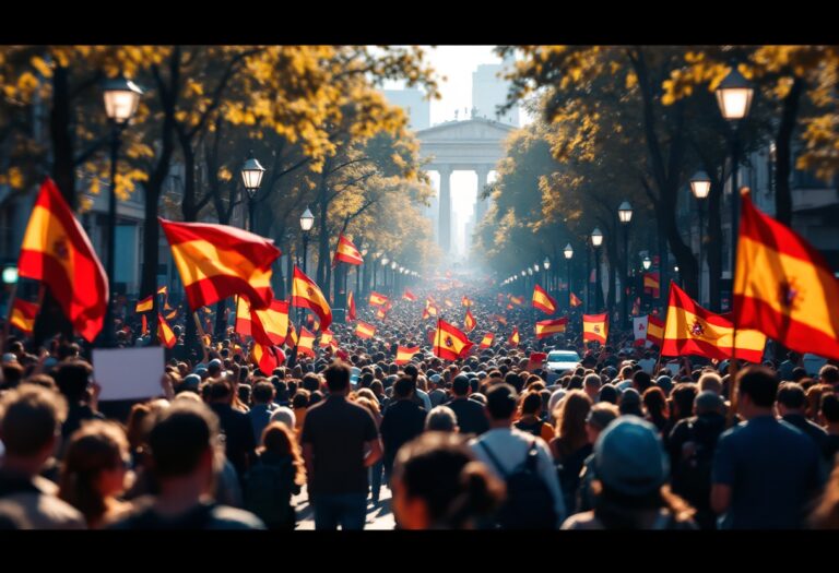 Manifestazione politica in Spagna tra PP e Vox