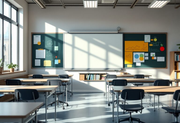 Estudiantes aprendiendo matemáticas en clase