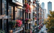 Vista del mercado inmobiliario en Madrid con cartelli di vendita
