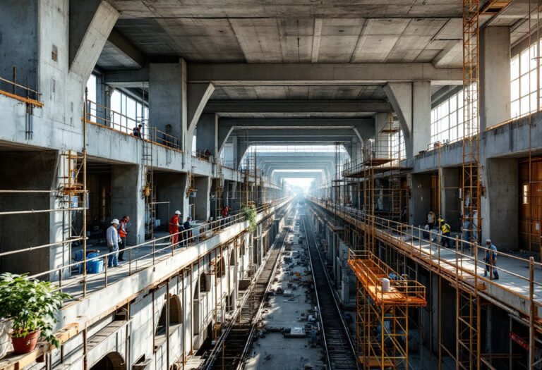 Immagine della costruzione della nuova stazione metro a Madrid