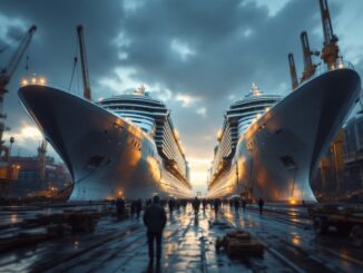 Megacruceros MSC Cruceros in porto in Francia