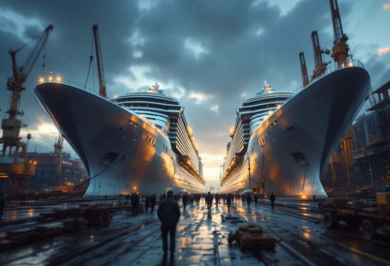 Megacruceros MSC Cruceros in porto in Francia