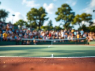 Paula Badosa y Stéfanos Tsitsipás en un torneo de tenis