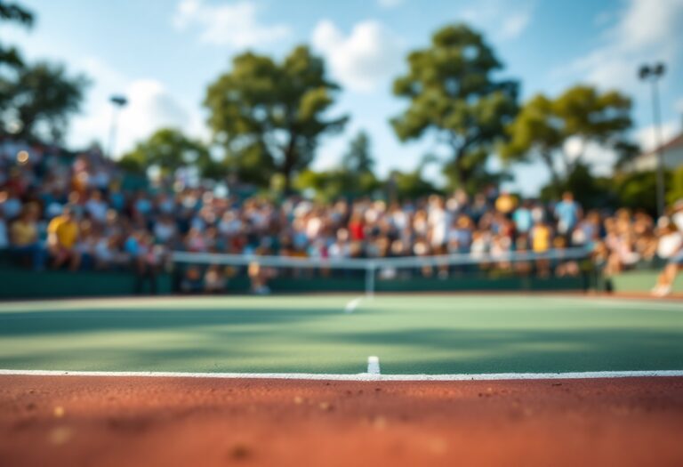 Paula Badosa y Stéfanos Tsitsipás en un torneo de tenis