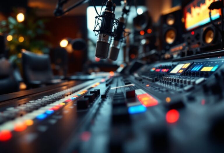 Pepa Fernández durante una trasmissione radiofonica