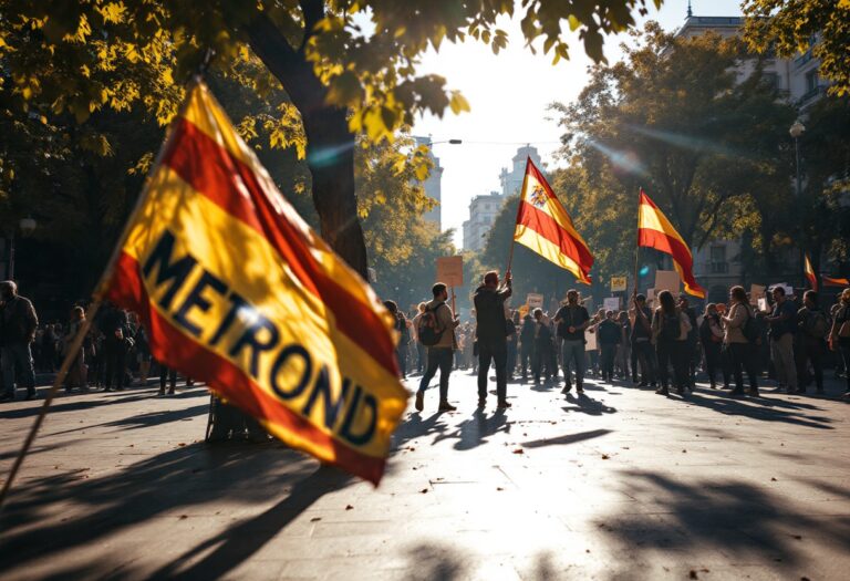 Manifestantes en Madrid protestando contra Israel en Eurovisión