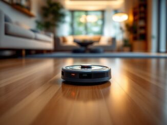 Robot aspirador Lubluelu SL60D en acción de limpieza