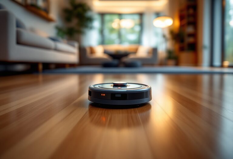 Robot aspirador Lubluelu SL60D en acción de limpieza