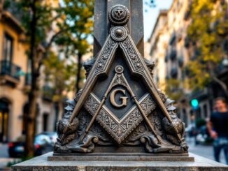 Scultura di Portaferrissa con simbolismo massonico