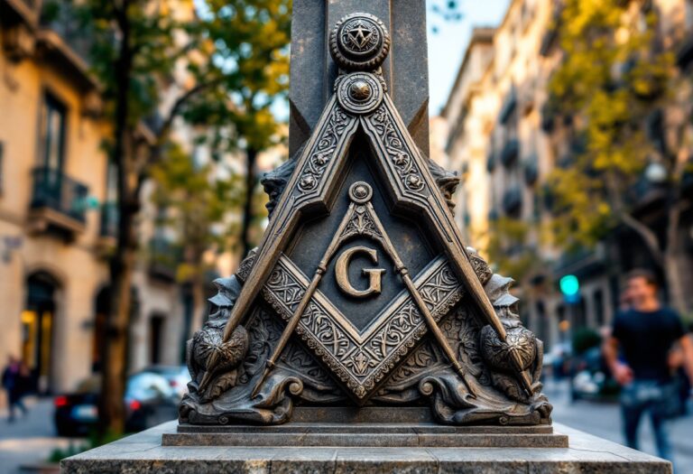 Scultura di Portaferrissa con simbolismo massonico