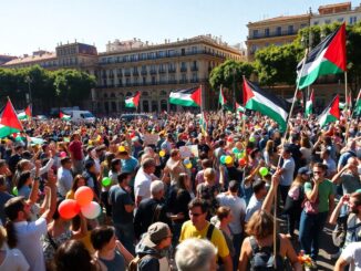 miles se manifiestan en barcelona por la liberacion de activistas palestinos python 1759468841
