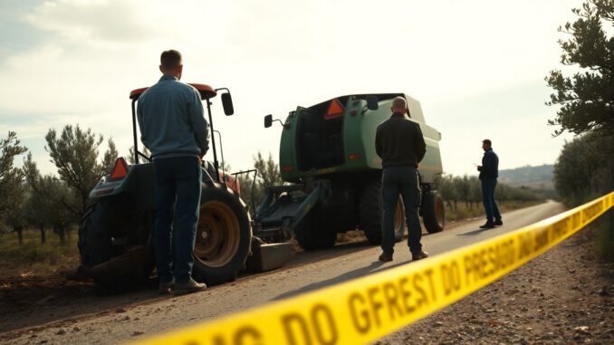 Muerte en finca de Porcuna: septuagenario atrapado por maquinaria agrícola