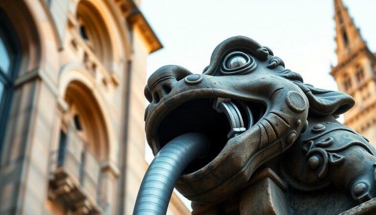 Tuberías en las gárgolas del Hostal de los Reyes Católicos generan debate patrimonial